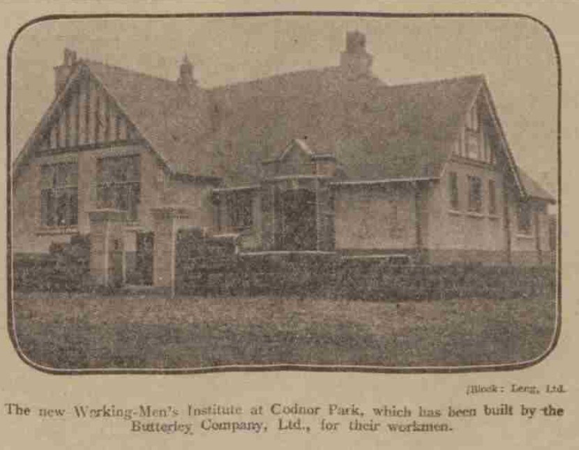 Historic 1914 photograph of Codnor Park and Ironville Club on its current site.